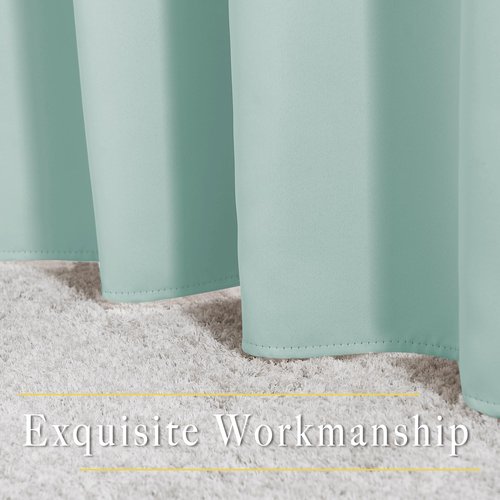 NICETOWN Room Darkening Drapes for Nursery - (52 inches Width by 120 inches Length, Aqua Blue, 1 Pair) Light Blocking Curtain Panels for Bedroom Girl Room, Soft Fabric Window Treatment