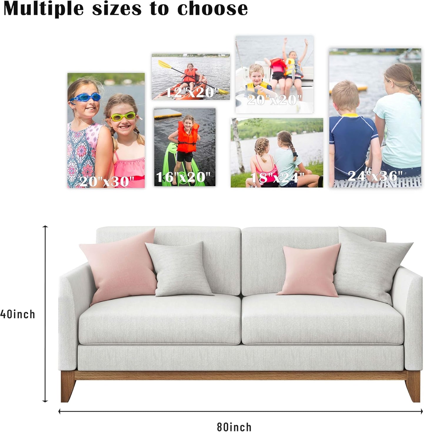 ZXDZSM Custom Canvas Poster - Personalized Photo Wall Art Print | Unframed 11" x 17" Size