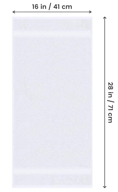 Utopia Towels 6 Pack Premium Hand Towels Set, 16 by 28 inches, 100% Ring Spun Cotton, Ultra Soft and Highly Absorbent 600GSM Towels for Bathroom, Gym, Shower, Hotel, and Spa, White