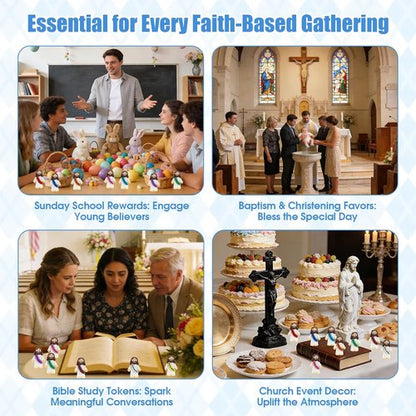Little Jesus Figurines by [Brand Name] - 80Pcs Pocket-Sized Figures for Church Events & Baptism Gifts