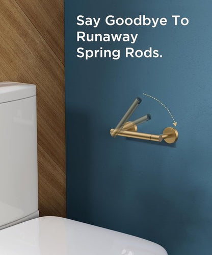 Forious Toilet Paper Holder - Rustproof Stainless Steel Double Post Pivoting Design | Brushed Gold & Matte Black