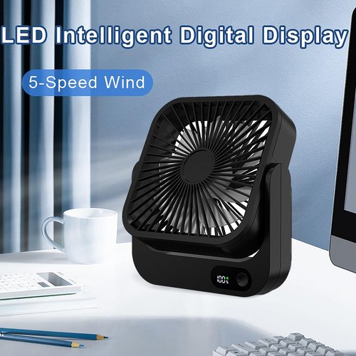 GIIKNEW Magnetic Cruise Ship Approved Fan, 5000mAh Battery Operated Portable Fan with 5 Speeds, Magnetically Sticks on Cabin Ceilings and Walls, Cruise Essentials 2026 - Black