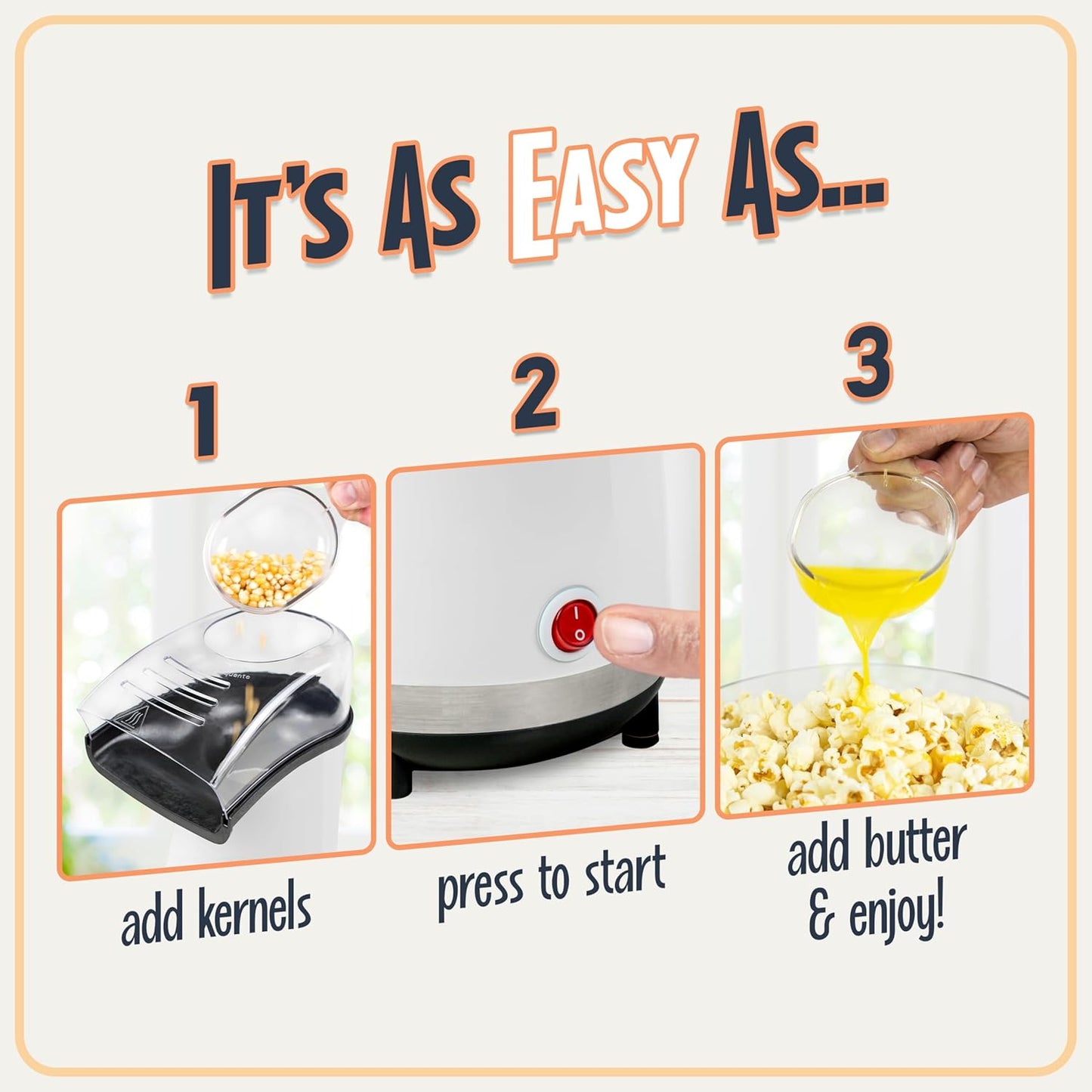 Nostalgia Air Popper Popcorn Maker - Oil-Free 16 Cups Popcorn | Includes 4-Oz Measuring Cup - White