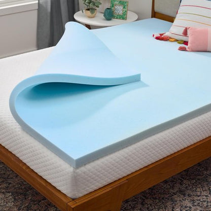 Linenspa Memory Foam Mattress Topper - 2 Inch Gel-Infused Queen Size - Plush, Cooling & Pressure Relieving - CertiPUR Certified