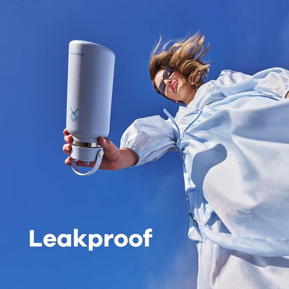 Hydro Flask Water Bottle - Insulated Stainless Steel - 64 Oz Wide Mouth with Flex Straw Lid, Leakproof