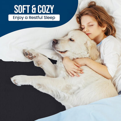 Utopia Bedding Twin Size Mattress Protector - Waterproof Terry Cover with Deep Pockets | Soft & Breathable Black