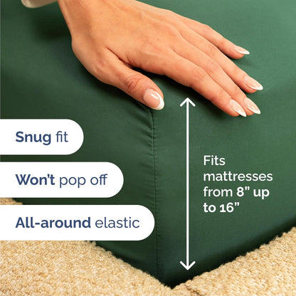 Queen Size Sheet Set by Hotel Luxury | 4-Piece Comfy, Breathable & Cooling Bedding - Deep Pockets, Soft, Wrinkle-Free - Oeko-Tex Certified, Emerald Green
