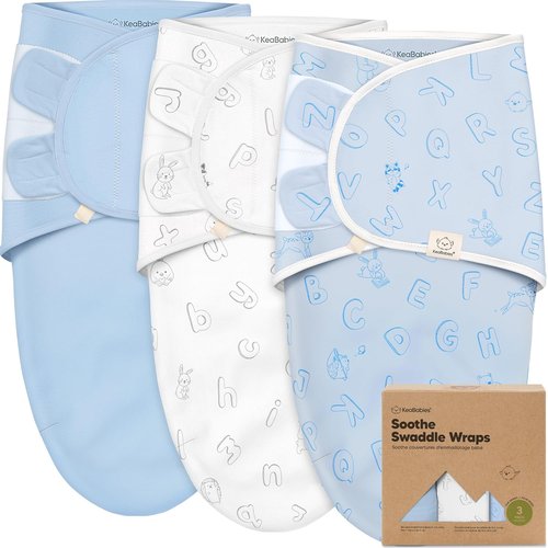 ABC Land Organic Baby Swaddle Sleep Sacks - Soft & Snug for Newborns 3-6 Months | 3-Pack, Large