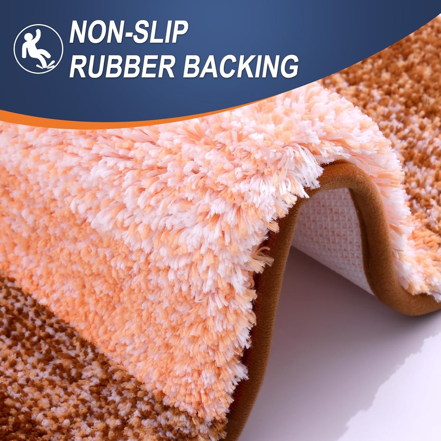 OLANLY Large Bathroom Rug Mat - Extra Soft Microfiber, Quick Dry & Machine Washable | 40x24, Orange