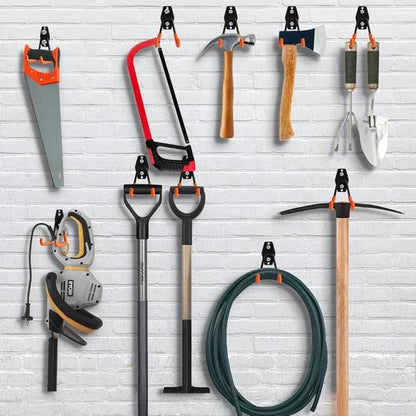 KURUI Heavy Duty Garage Hooks - 2 Pack Metal Storage Hooks for Ladders & Cables | Wall Mount Utility Hangers