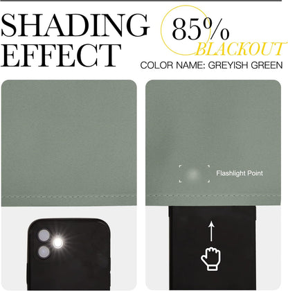 NICETOWN Blackout Curtains - Thermal Insulated Grommet Drapes for Office & Theater | Greyish Green, 84 Inches