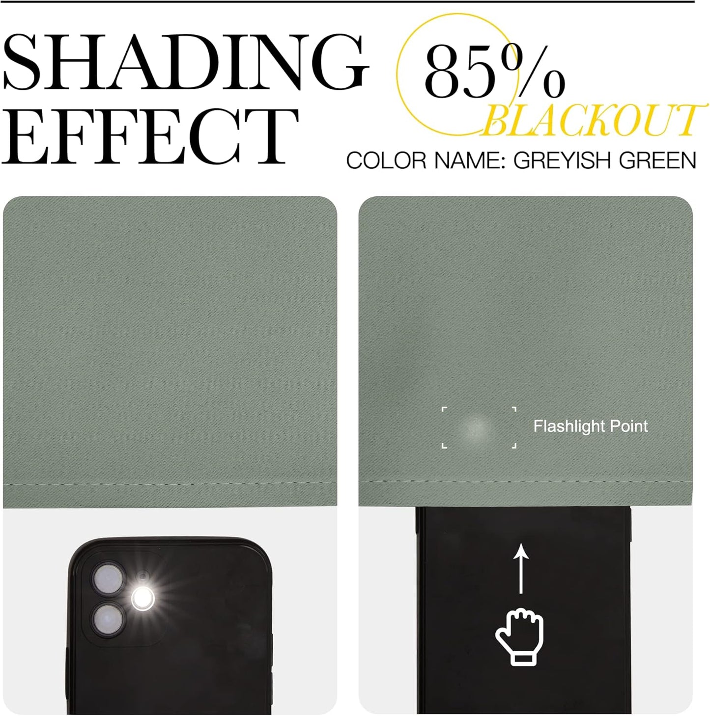 NICETOWN Greyish Green Room Darkening Curtains - Thermal Insulated Grommet Drapes, 42" x 48" (Set of 2)