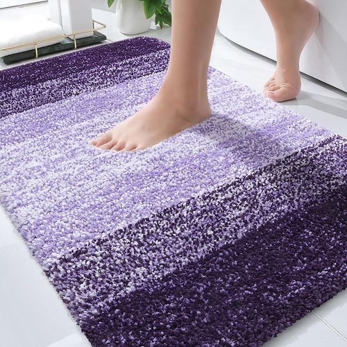 OLANLY Bathroom Rugs Mat 30x20, Extra Soft Absorbent Microfiber Bath Rugs, Rubber Backing, Quick Dry, Machine Washable Bath Mats for Bathroom Floor, Tub and Shower, Home Decor Accessories, Violet