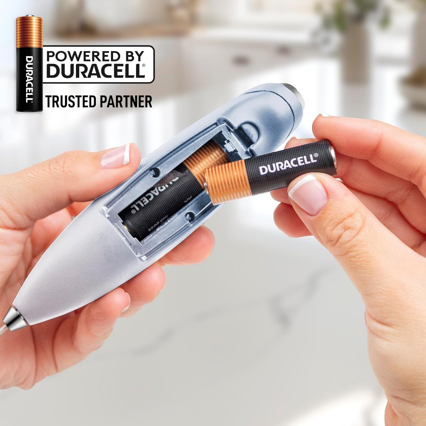 Zulay Kitchen Milk Frother Handheld Electric Whisk with AA Duracell Batteries – Durable Drink Mixer for Coffee, Lattes, Cappuccinos & More - Cloud