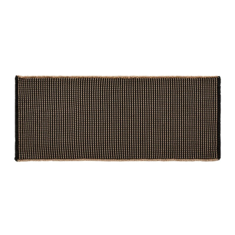 TYUU Waffle Runner Rug Bathroom, Long Boho Bathroom Rugs Non Slip Washable Super Absorbent Quick Dry Farmhouse Bath Decor, 72"x24" Khaki and Black