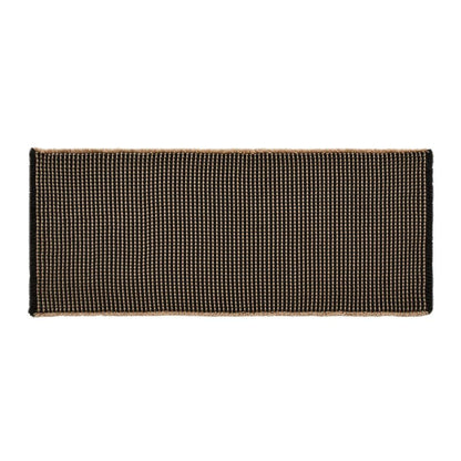 TYUU Waffle Runner Rug Bathroom, Long Boho Bathroom Rugs Non Slip Washable Super Absorbent Quick Dry Farmhouse Bath Decor, 72"x24" Khaki and Black