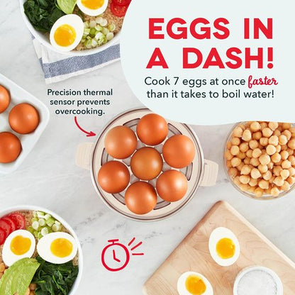 Dash Rapid Egg Cooker | Boiler, Poacher & Steamer - Holds 7 Eggs - Dishwasher Safe & BPA Free