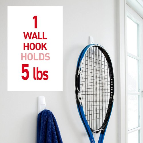 Command 5 lb Large Utility Hooks - Damage-Free Adhesive Wall Hooks for Home & Office Organization | 14 Hooks & 16 Strips