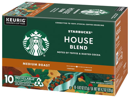 Starbucks House Blend K-Cup Pods - Rich Flavor for Keurig Brewers | 160 Count