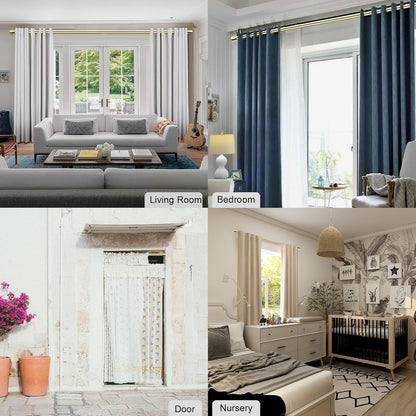 Byondeth Curtain Rods - Adjustable 16 to 120 Inches | 1 Inch Diameter with Elegant Gold Aluminium Finials