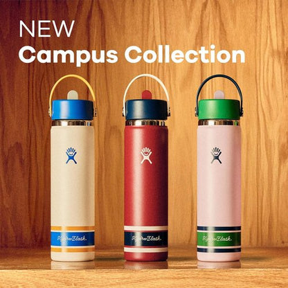 Hydro Flask Water Bottle - Insulated Stainless Steel with Wide Mouth Flex Straw Lid | 24 Oz Campus Pink