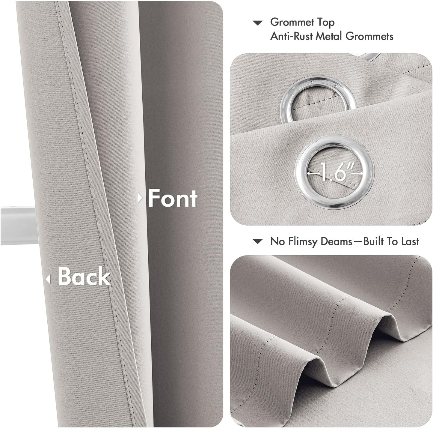 MIULEE Blackout Curtains - Thermal Insulated Room Darkening Drapes | 63-Inch, 2 Panels, Black