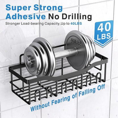 EUDELE Adhesive Shower Caddy - 5 Pack Rustproof Stainless Steel Bath Organizers | No Drilling, Large Capacity