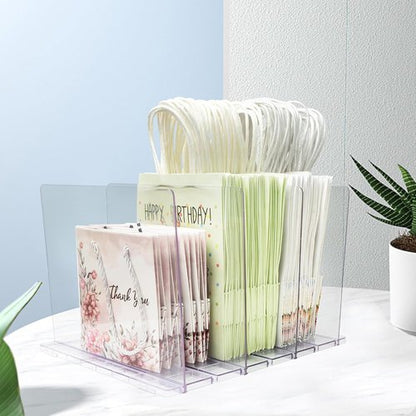 Gift Bag Storage Organizer - Adjustable Acrylic Clear Shopping Bag Divider for Small Closets | 1 Pack