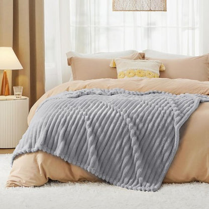 Bedsure GentleSoft Twin XL Blanket - Cozy Light Grey Throw for Women & Girls, 66x90 Inches