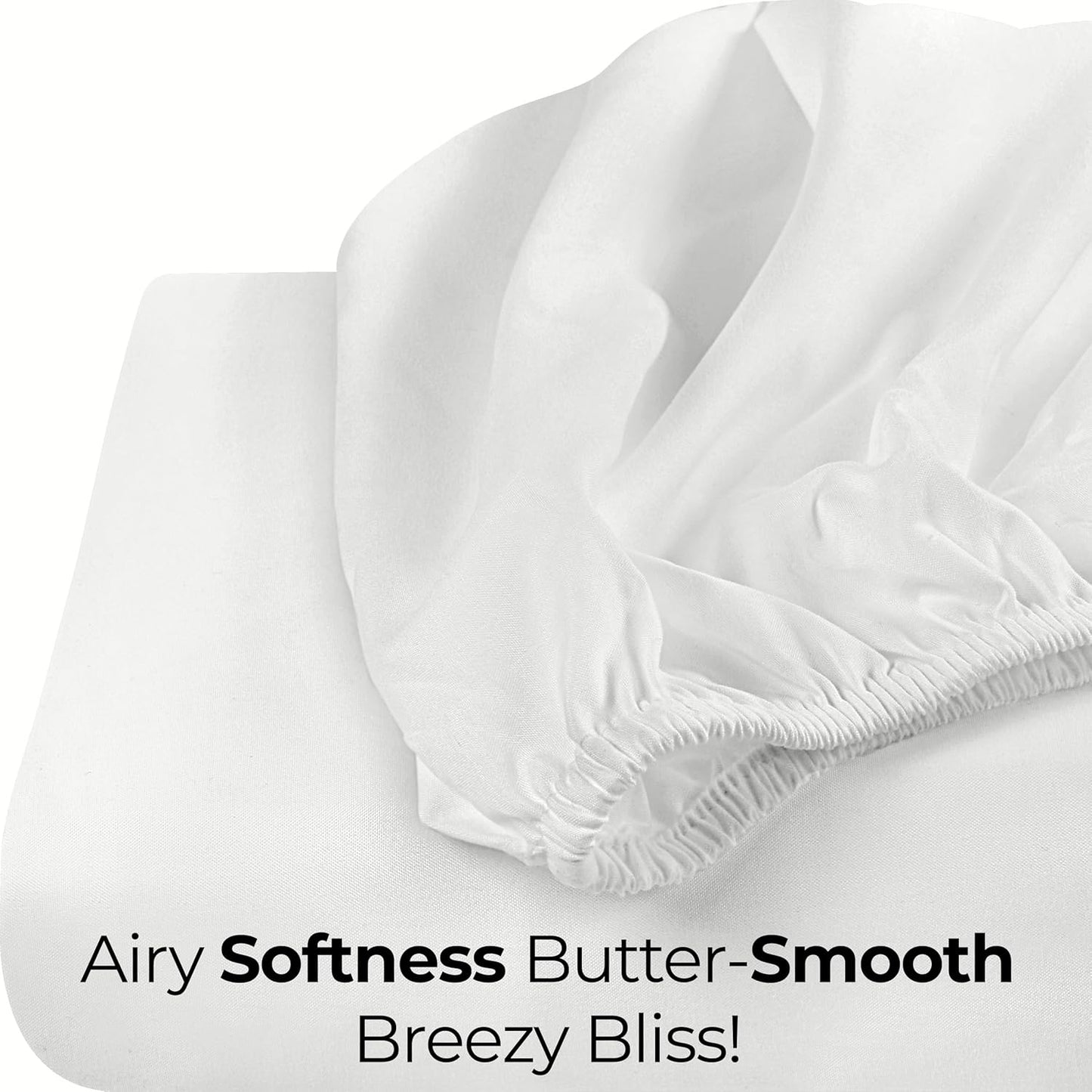 Utopia Bedding King Fitted Sheet - Deep Pocket Microfiber for Ultimate Comfort - Easy Care White