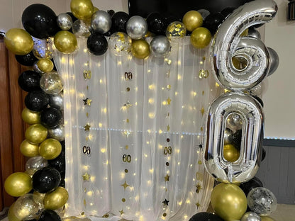 Silver Number 60 Balloon - 40 Inch 60th Birthday Decoration for Kids & Adults | Silver Party Supplies