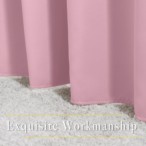 NICETOWN Blackout 80 inch Curtains for Doorway, Grommet Thermal Window Treatments Room Darkening Door Curtains for Bedroom/Home Family, Crystal Pink, W46 x L80, 2 Panels