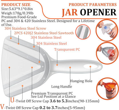 Skiennix Jar Opener - Easy Twist Off Bottle Caps for Seniors & Arthritis Relief | Handheld Kitchen Gadget (Blue)
