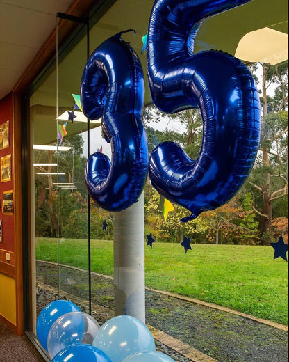 Number 2 Balloon by Night Blue - 40 Inch Sparkling Decoration for 2nd Birthday Parties