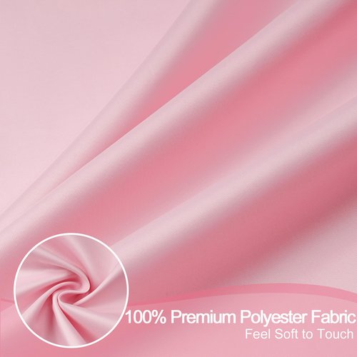 AooHome Standard 72x72 inch Shower Curtain Liner, Durable Polyester Solid Color Shower Curtain with Hooks, Weighted Hem, Water Repellent, Pink