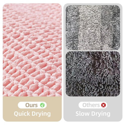TYUU Light Peachy Pink Bathroom Rugs, Waffle Bath Mat Non Slip Washable Quick Dry Cute Bath Mat Boho Farmhouse Bathroom Decor, 30"x20" Light Peachy Pink