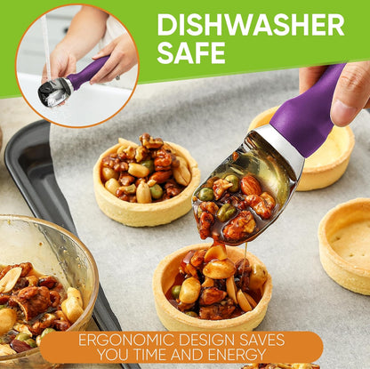 Spring Chef Ice Cream Scoop - Professional Heavy-Duty Scooper with Soft Grip Handle | Purple Color