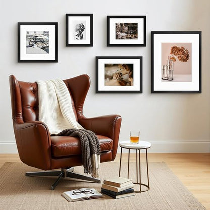 Frametory 11x14 Picture Frame - Display 8x10 Photos with Mat or 11x14 Without Mat, Shatter-Resistant Glass, Black