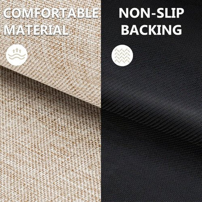 LEKEEPGO Ultra Thin Indoor Door Mat - Non-Slip Rubber Backing | Washable 17"x29" Khaki Entryway Mat