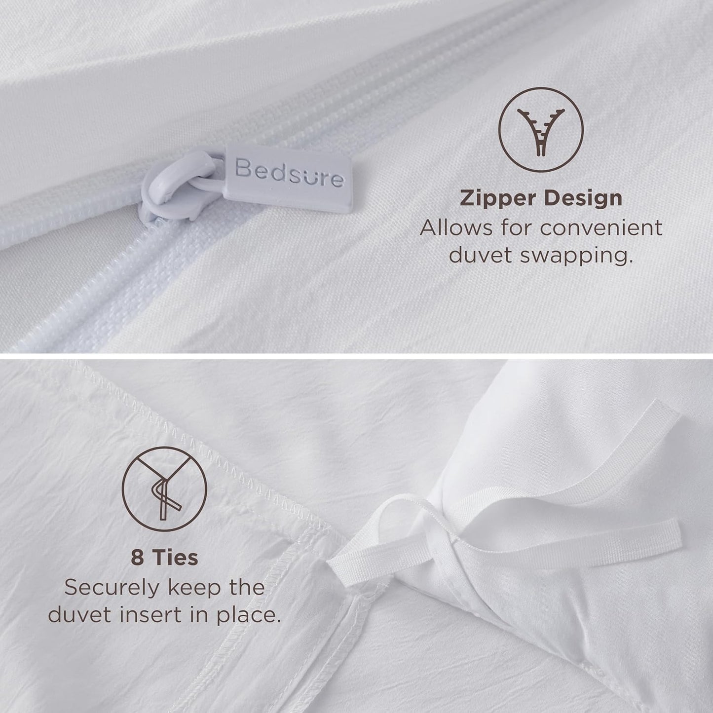 Bedsure Twin Duvet Cover - Soft Prewashed Cotton-Like Polyester Bedding, 68x90 Inches, White