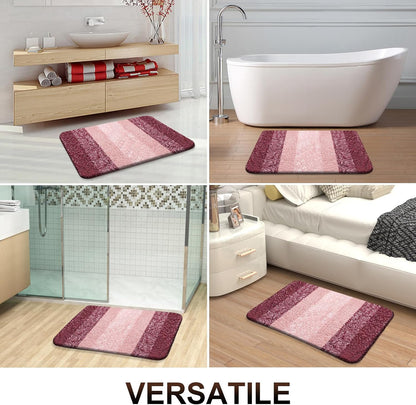 OLANLY Bathroom Runner Rugs - Extra Soft Microfiber Mat 70x24 | Quick Dry, Washable, Rubber Backing - Red