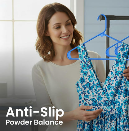 Utopia Home Plastic Hangers - Durable & Space-Saving Clothes Hangers with Hooks | 30 Pack (Blue)