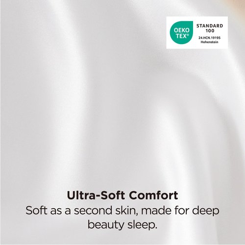 Bedsure Satin Pillowcase 2 Pack Similar to Silk Pillow Cases Standard Size, Pillow Case for Sleeping Women with Envelope Closure, Gifts for Women Men, Pure White, 20x26 Inches, 2pcs