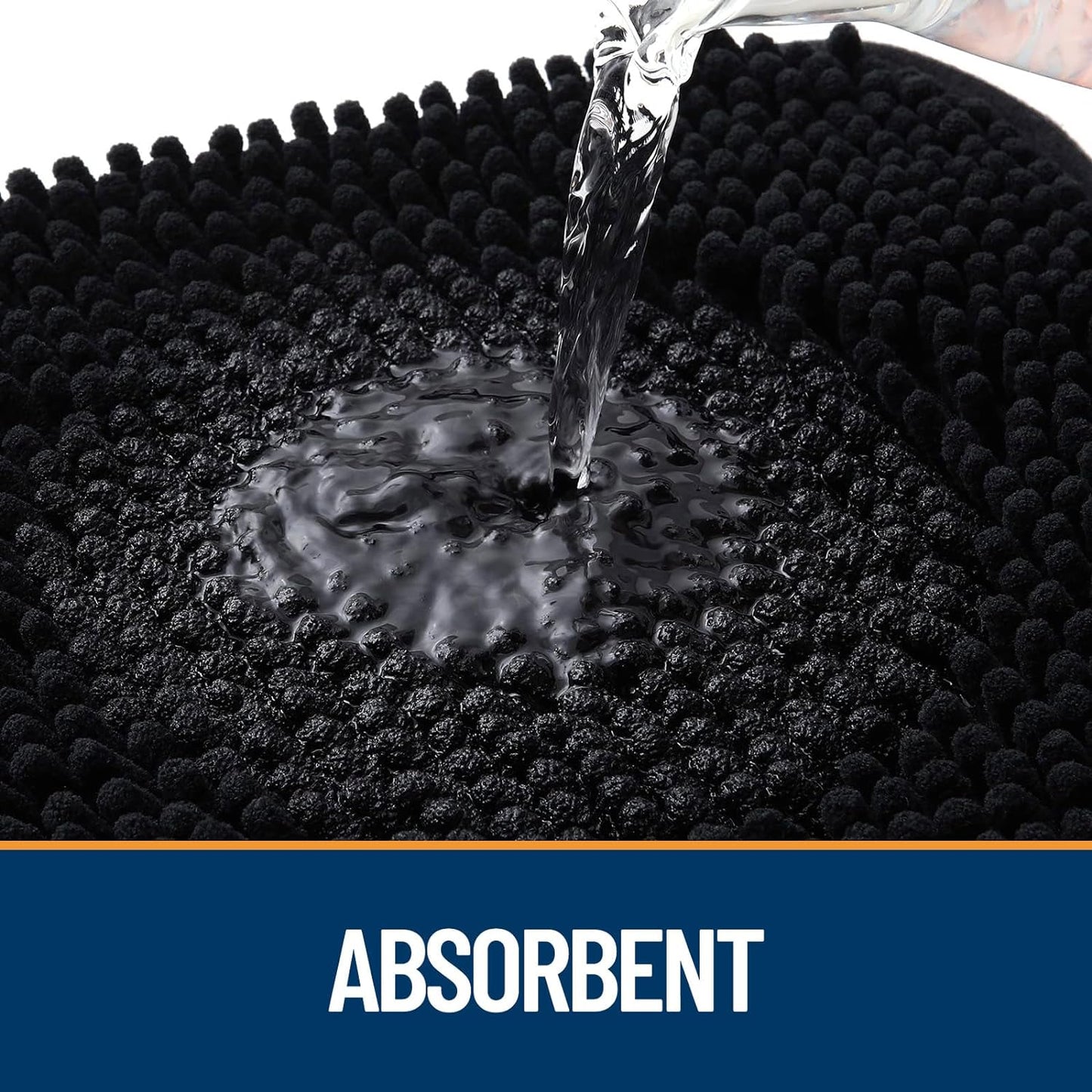 OLANLY Dog Door Mat - Absorbent Non-Slip Mud Mat for Indoor Use | 54x24 Black Chenille Carpet