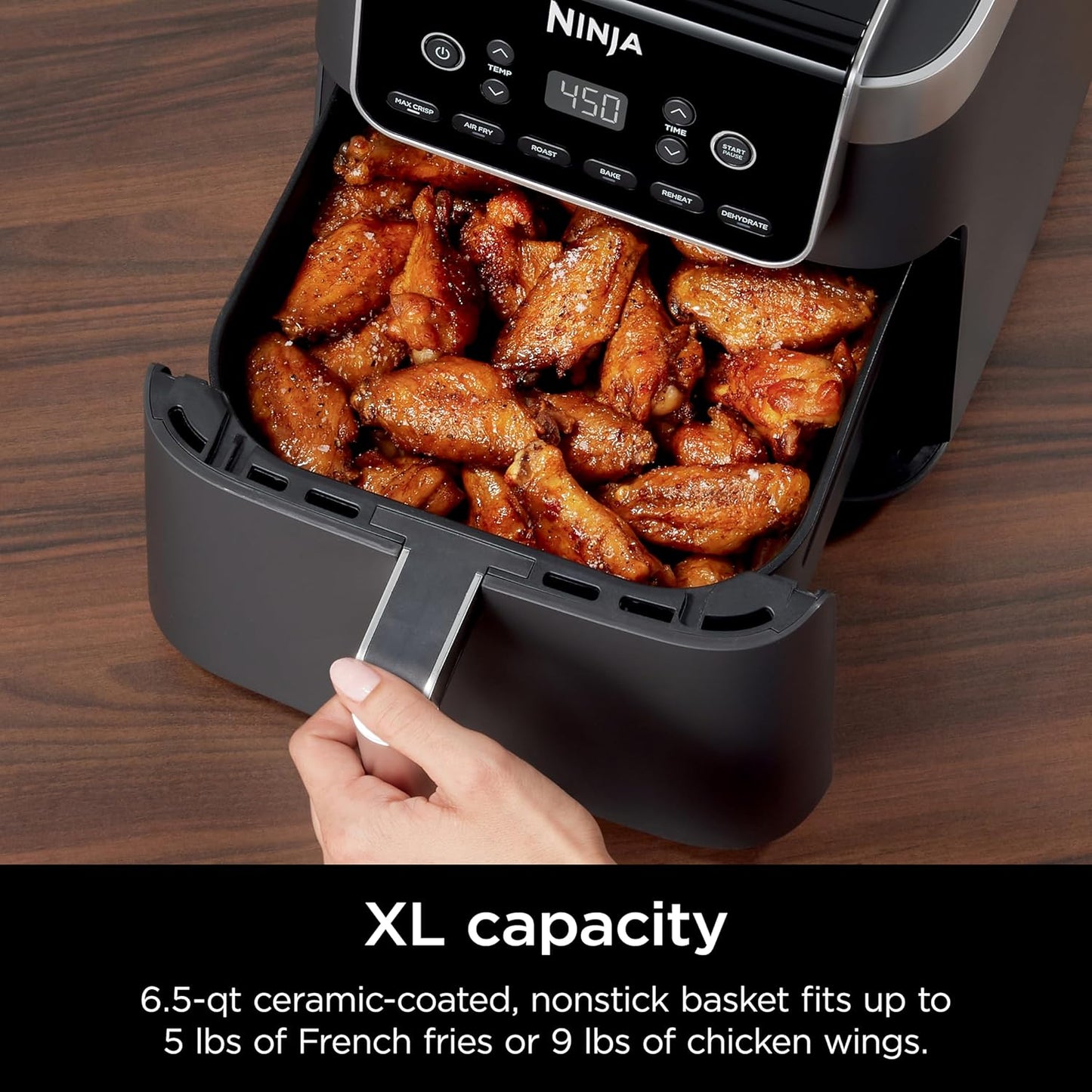 Ninja Air Fryer Pro XL 6-in-1 - 6.5 QT Capacity with Max Crisp Technology & Nonstick Basket