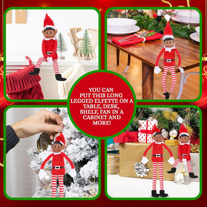 Skiennix Christmas Elf Behaving Badly Plush Toy - Naughty Bendy Doll | 12 Inches (Brown)