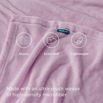 Bedsure GentleSoft Fleece Blanket - Lightweight Plush Cozy Twin Size Lilac 300GSM | 60x80 Inches