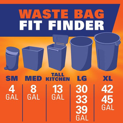 Hefty Ultra Strong Trash Bags, Tall Kitchen 13 Gallon Size, Drawstring Closure, Continuous Odor Control, White, Unscented, 110 Bags