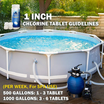 XtremeClear Chlorine Tabs - Slow Dissolving Pool & Spa Sanitizer for Clean, Crystal Clear Water | 1.5 lbs