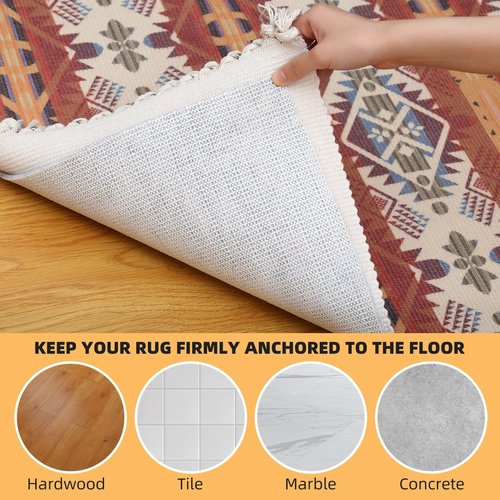 Non Slip Rug Pad, Natural Rubber Backing Rug Pads 1/4” Thick, Felt Rug Gripper Pad, Non Slip Under Carpet Mat, Under Rug Cushion for Hardwood Floors, Carpet Runners (5x8FT)